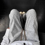 Chic Stripe Sweatpants Unisex High-Fall Feel Wide Leg Loose Straight Leg Pants Pleated Flared Knife-Edge Pants