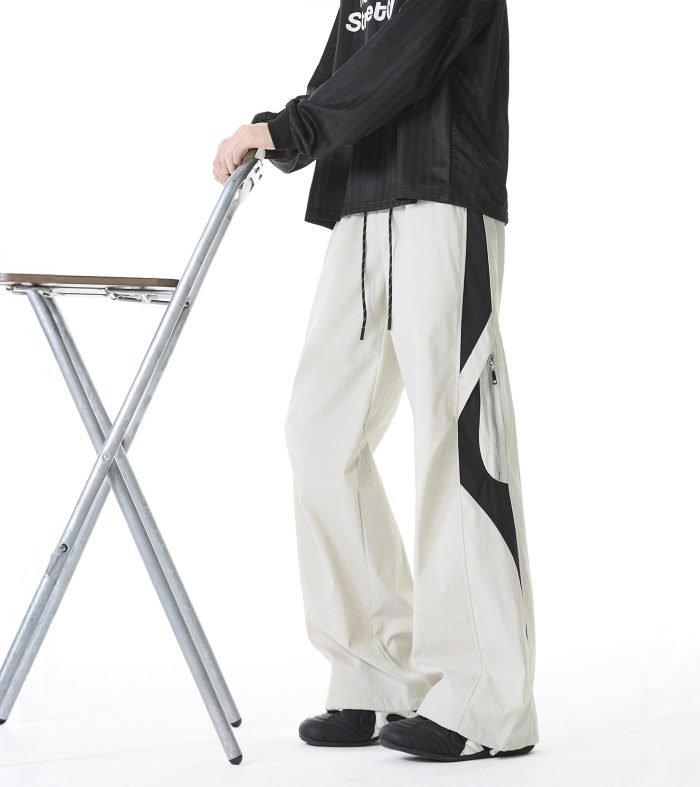 Outdoor Color-Blocking Cargo Pants for Men Autumn Fashion Streetwear Style Casual Trousers, High-Street Versatile Functional Combat Pants