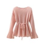 Hollow out long sleeved sweater