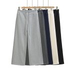 Plush loose straight leg wide leg pants