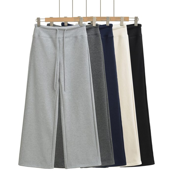 Plush loose straight leg wide leg pants