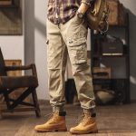 Style Cargo Pants Men's Fashionable Functional Casual Cuffed Trousers Lightweight Multi-pocket Pants Trendy