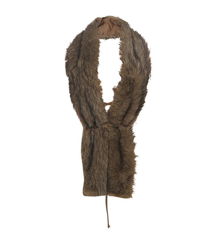 Hairy collar sexy deep V-strap vest for women