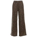 Leopard print high waisted loose and versatile casual wide leg pants