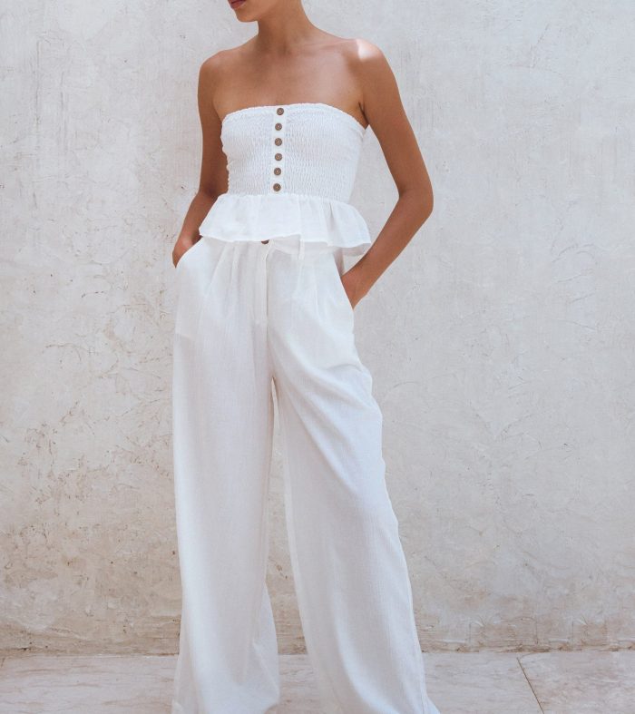 Raya Wide Leg Linen Pants